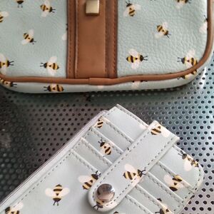 Bee Print Wallet and Pouch Set